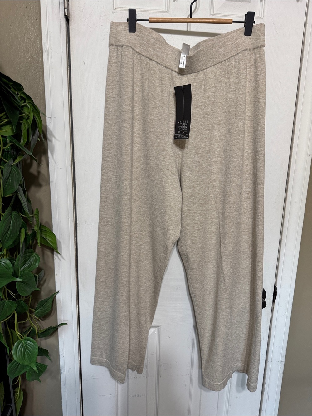 MarlaWynne Taupe Tan Wide-Leg Pants Size XL